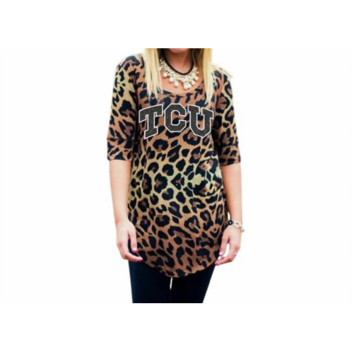 Gameday Couture tcu logo tunic in leopard