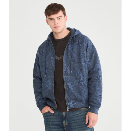 Aeropostale cloud soft forest camo quilted full-zip hoodie