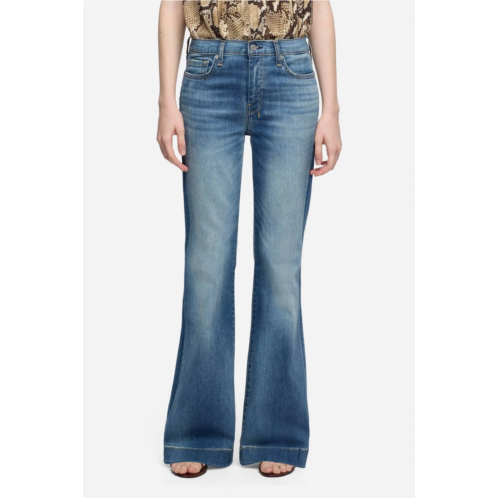 7 For All Mankind dojo tailorless wide leg trouser jeans in distressed authentic light
