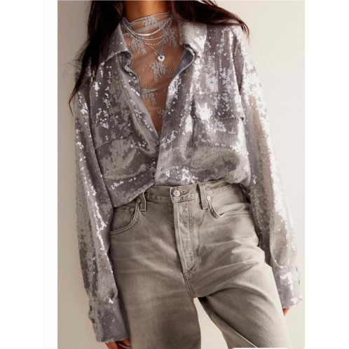 Free People disco margarita buttondown in rocket