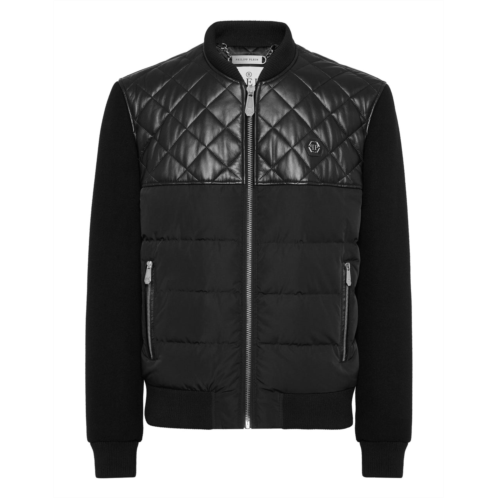 PHILIPP PLEIN puffer leather bomber jacket ls