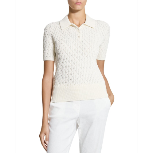 Theory textured cable polo sweater