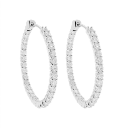Allyanna Gifts womens sterling silver moissanite inside out hinged hoop earrings