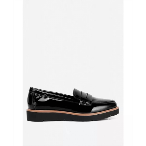 London Rag womens sinclair heeled loafers in black
