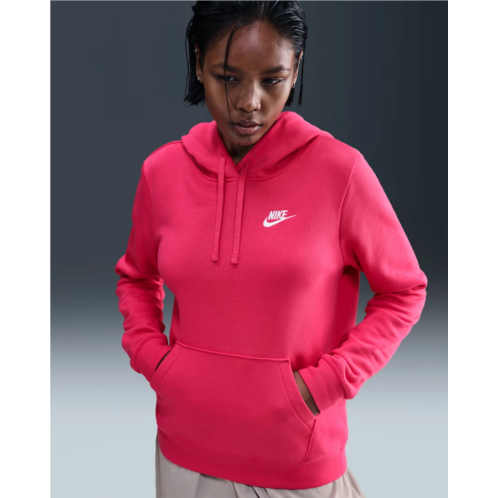 Nike sportswear club hoodie womens rush pink fleece long sleeve pullover jax2077