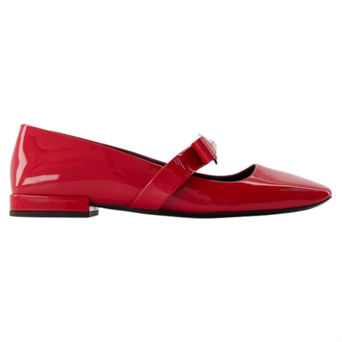VERSACE gianni ribbon flat shoes - - leather - red