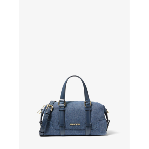 Michael Kors teddi extra-small washed denim slouchy crossbody bag