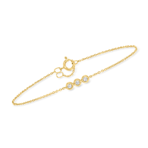 Canaria Fine Jewelry Canaria bezel-set diamond trio bracelet in 10kt yellow gold