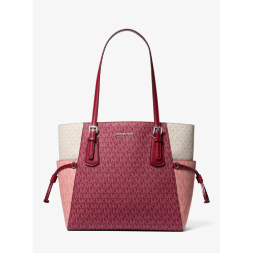Michael Kors Outlet voyager large color-block signature logo tote bag