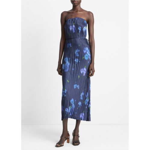 Vince poppy blur crushed satin dress