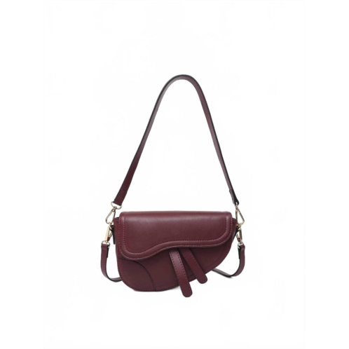 Jen & Co. womens marisol asymmetrical saddle bag in merlot