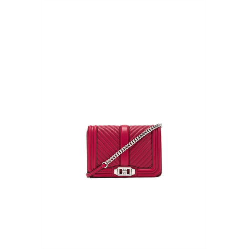 REBECCA MINKOFF womens chevron quilted small love crossbody bag in beet
