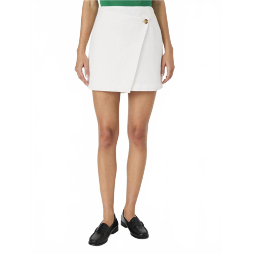 FRENCH CONNECTION birdie linen overlap skirt in summer white