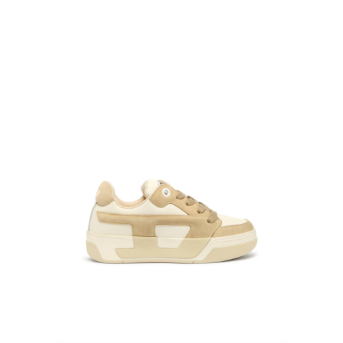 Diesel d-ollie-distressed sneakers in leather and suede