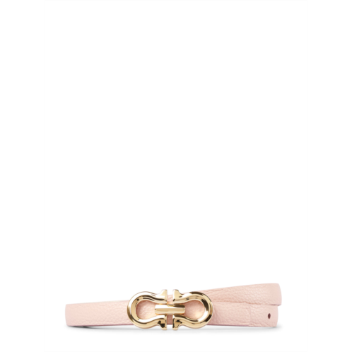 FERRAGAMO textured leather belt with interlocking gold-tone buckle