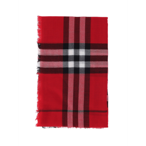 BURBERRY check wool scarf red