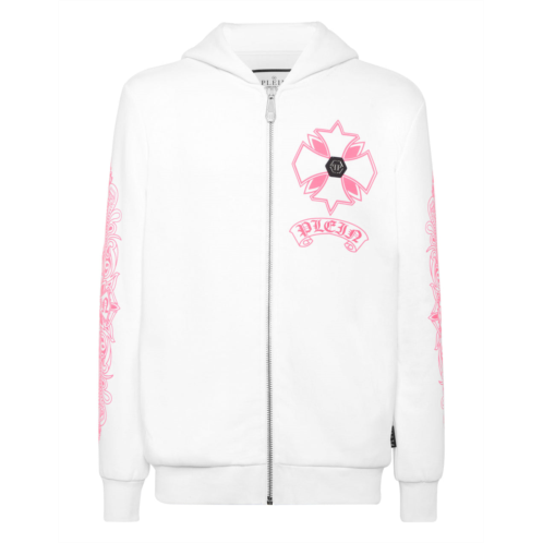 PHILIPP PLEIN zip hoodie puffy chrome crest