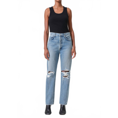 AGOLDE 90s pinch waist ripped high waist straight leg jeans in backdrop