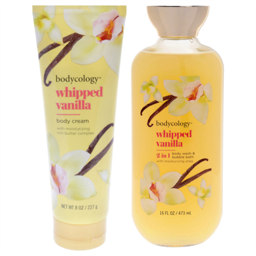 Bodycology kit by for women - 2 pc kit 8oz body cream - whipped vanilla 16oz 2 in 1 body wash and bubble bath - whipped vanilla