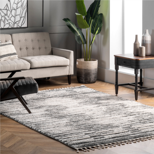 NuLOOM seren plush faded abstract tassel area rug