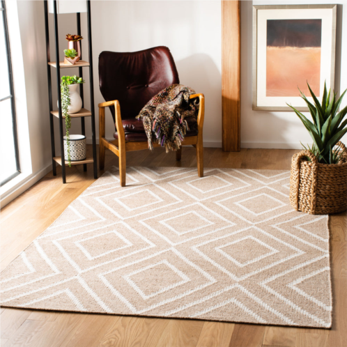 Safavieh kilim hand made area rug beige / ivory contemporary style non-shedding