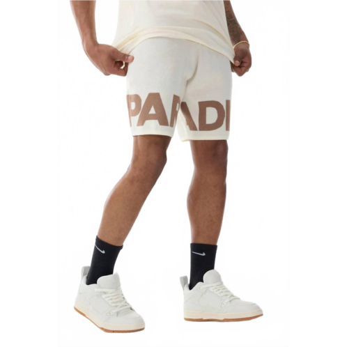 JORDAN CRAIG retro paradise knit shorts in cream