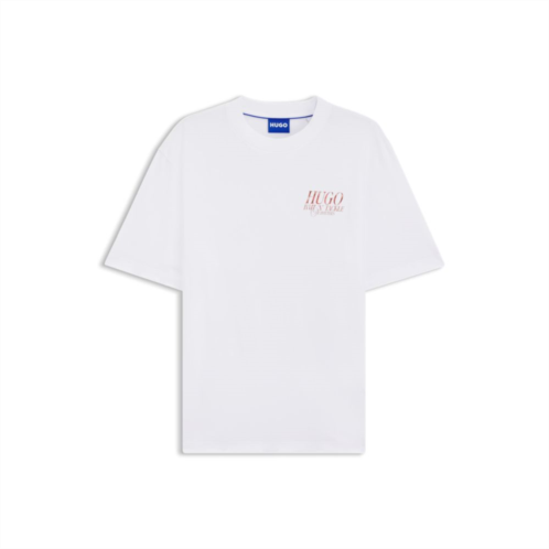 HUGO marine-artwork t-shirt in cotton jersey