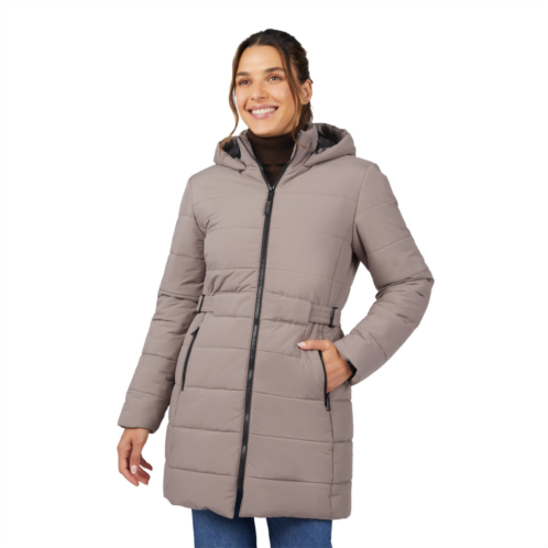 Free Country womens cirrus quilted long puffer jacket