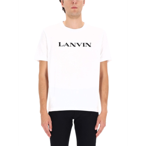 LANVIN white straight-fit logo t-shirt