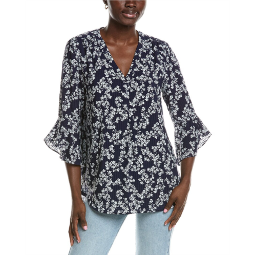 Jones New York flutter sleeve y-neck blouse