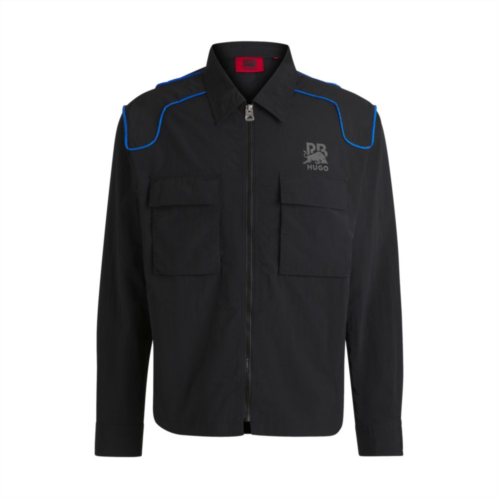 HUGO x rb oversize-fit overshirt with carbon stealth logo