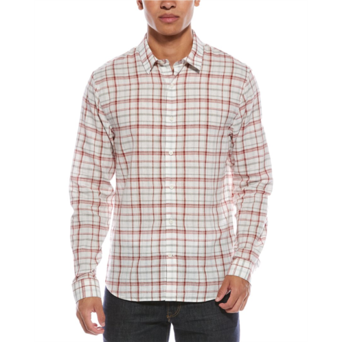 Vince oakmont plaid linen-blend shirt