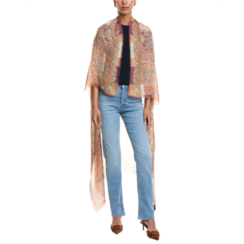 Etro logo silk-blend shawl