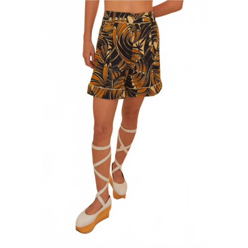 FARM RIO toucan spirals shorts in black