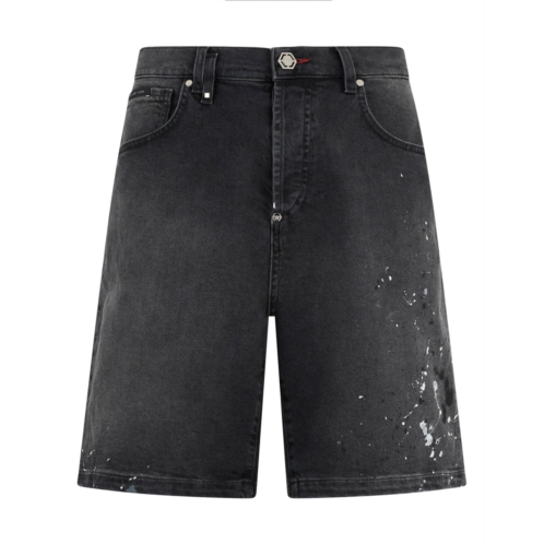 PHILIPP PLEIN denim shorts paint
