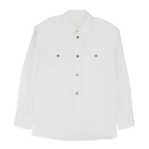 Helmut Lang white poplin trucker button-down shirt