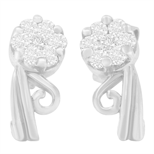Haus of Brilliance 14k white gold 1/2 cttw round cut diamond earrings