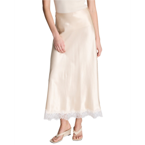 kenneth cole pull-on side slit midi skirt
