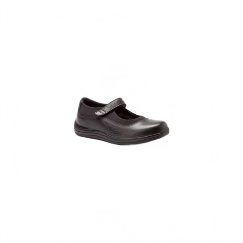 DREW womens rose mary jane shoes in black leather
