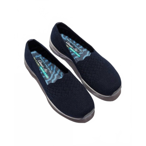 Skechers womens seager stat stretch knit loafer in navy