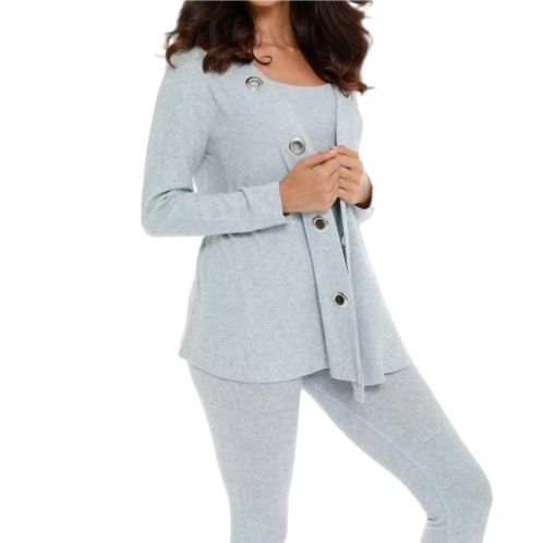 French kyss juliana kashmira open grommet cardigan in sky blue