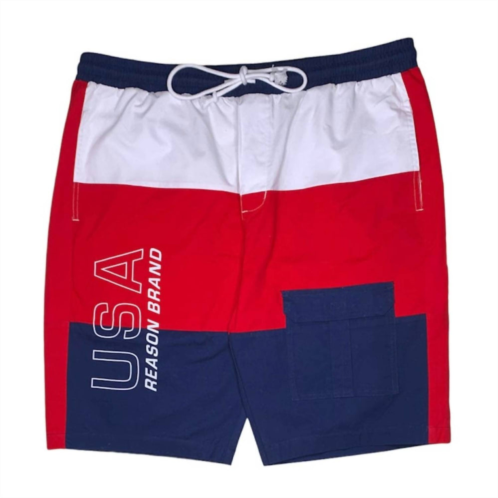 REASON mens usa short in red/white/blue