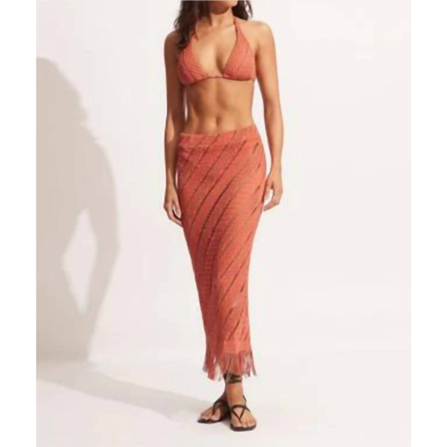 Seafolly marrakesh skirt in cinnamon
