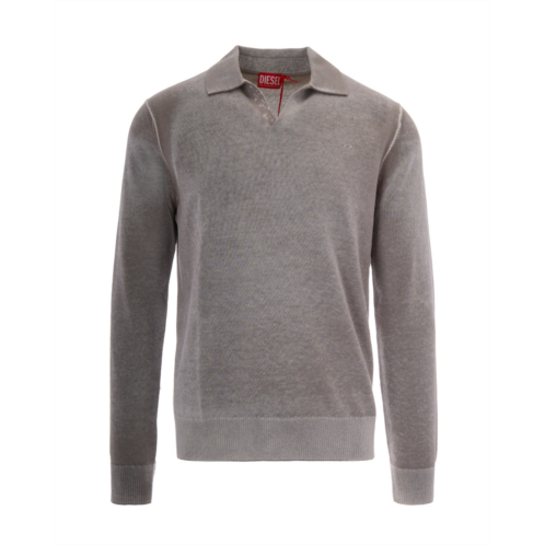 DIESEL sandy beige lawrence ribbed cotton polo shirt
