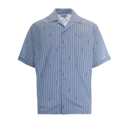 LACOSTE boxy fit chambray buffalo shirt with crocodile motif