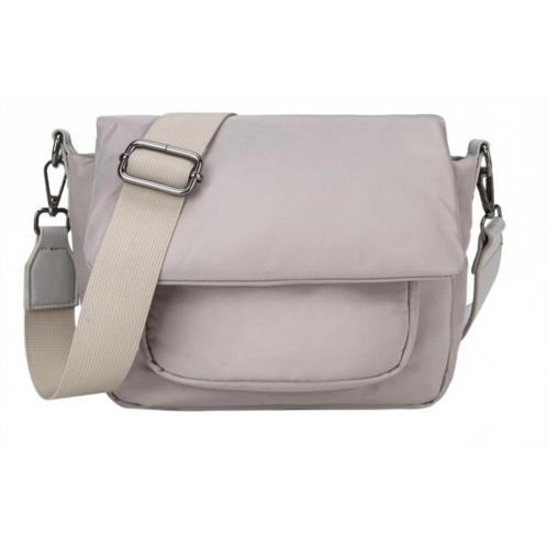 HVISK womens cayman pocket puffer crossbody bag in cloudy grey