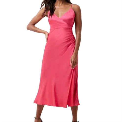 FRENCH CONNECTION enis satin slip midi dress in azalea