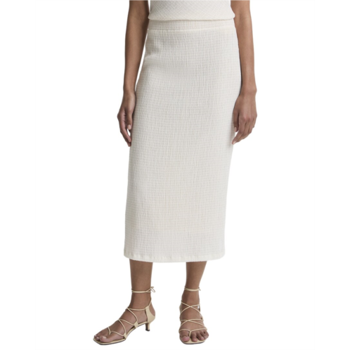Vince shadow grid midi skirt