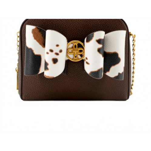 Like Dreams womens moo bow mini crossbody bag in brown