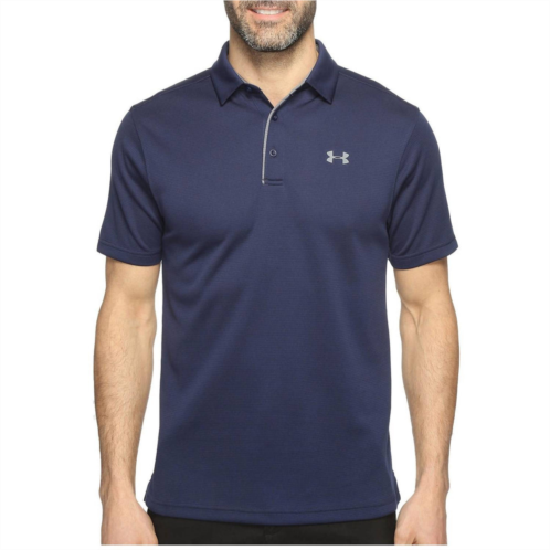 UNDER ARMOUR tech button up placket polo in midnight navy
